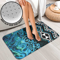 Turquoise Aotearoa Bathroom Set Taniko Motifs With Paua Shell Kowhaiwhai LT14 - Polynesian Pride