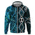 Turquoise Aotearoa Hoodie Taniko Motifs With Paua Shell Kowhaiwhai