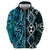 Turquoise Aotearoa Hoodie Taniko Motifs With Paua Shell Kowhaiwhai