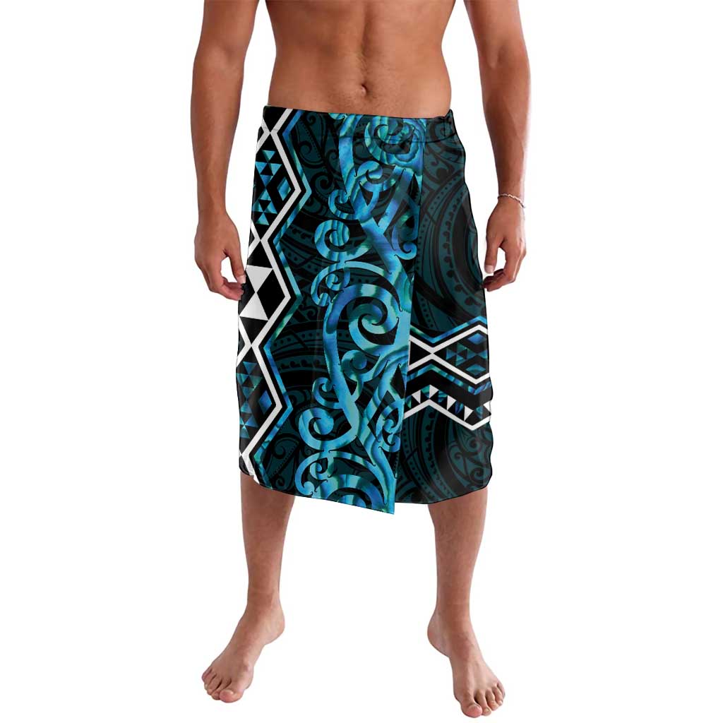 Turquoise Aotearoa Lavalava Taniko Motifs With Paua Shell Kowhaiwhai LT14 Turquoise - Polynesian Pride