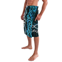 Turquoise Aotearoa Lavalava Taniko Motifs With Paua Shell Kowhaiwhai LT14 - Polynesian Pride
