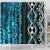 Turquoise Aotearoa Shower Curtain Taniko Motifs With Paua Shell Kowhaiwhai