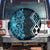 Turquoise Aotearoa Spare Tire Cover Taniko Motifs With Paua Shell Kowhaiwhai