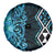 Turquoise Aotearoa Spare Tire Cover Taniko Motifs With Paua Shell Kowhaiwhai