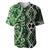 Green Aotearoa Baseball Jersey Taniko Motifs With Paua Shell Kowhaiwhai