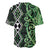 Green Aotearoa Baseball Jersey Taniko Motifs With Paua Shell Kowhaiwhai