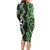 Green Aotearoa Family Matching Long Sleeve Bodycon Dress and Hawaiian Shirt Taniko Motifs With Paua Shell Kowhaiwhai