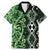 Green Aotearoa Family Matching Mermaid Dress and Hawaiian Shirt Taniko Motifs With Paua Shell Kowhaiwhai