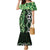 Green Aotearoa Family Matching Mermaid Dress and Hawaiian Shirt Taniko Motifs With Paua Shell Kowhaiwhai