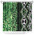 Green Aotearoa Shower Curtain Taniko Motifs With Paua Shell Kowhaiwhai