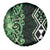 Green Aotearoa Spare Tire Cover Taniko Motifs With Paua Shell Kowhaiwhai