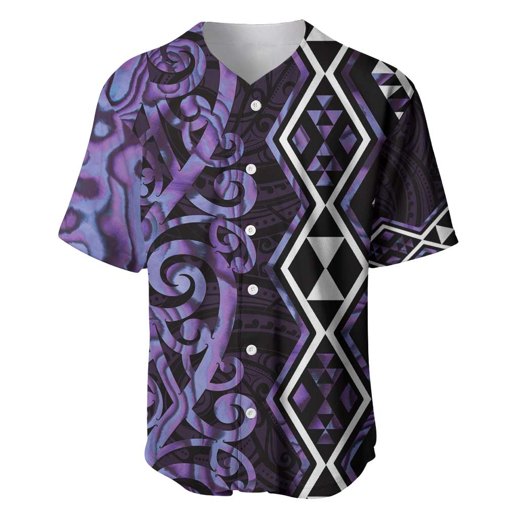 Purple Aotearoa Baseball Jersey Taniko Motifs With Paua Shell Kowhaiwhai