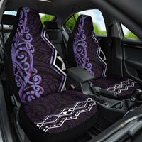 Purple Aotearoa Car Seat Cover Taniko Motifs With Paua Shell Kowhaiwhai LT14 One Size Purple - Polynesian Pride
