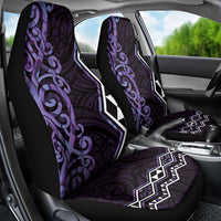 Purple Aotearoa Car Seat Cover Taniko Motifs With Paua Shell Kowhaiwhai LT14 - Polynesian Pride