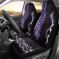 Purple Aotearoa Car Seat Cover Taniko Motifs With Paua Shell Kowhaiwhai LT14 - Polynesian Pride