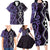 Purple Aotearoa Family Matching Long Sleeve Bodycon Dress and Hawaiian Shirt Taniko Motifs With Paua Shell Kowhaiwhai