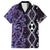 Purple Aotearoa Family Matching Short Sleeve Bodycon Dress and Hawaiian Shirt Taniko Motifs With Paua Shell Kowhaiwhai