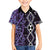 Purple Aotearoa Family Matching Short Sleeve Bodycon Dress and Hawaiian Shirt Taniko Motifs With Paua Shell Kowhaiwhai