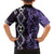 Purple Aotearoa Family Matching Tank Maxi Dress and Hawaiian Shirt Taniko Motifs With Paua Shell Kowhaiwhai