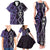 Purple Aotearoa Family Matching Tank Maxi Dress and Hawaiian Shirt Taniko Motifs With Paua Shell Kowhaiwhai