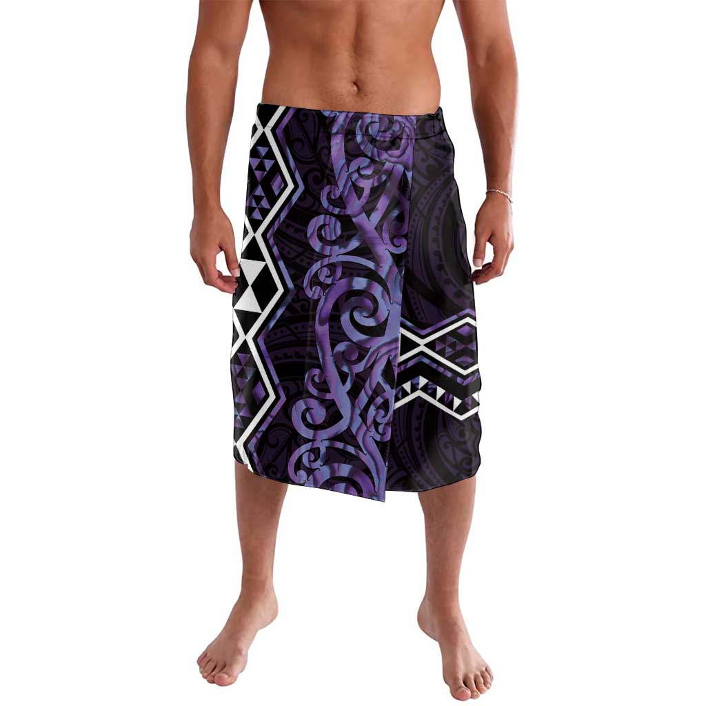 Purple Aotearoa Lavalava Taniko Motifs With Paua Shell Kowhaiwhai LT14 Purple - Polynesian Pride