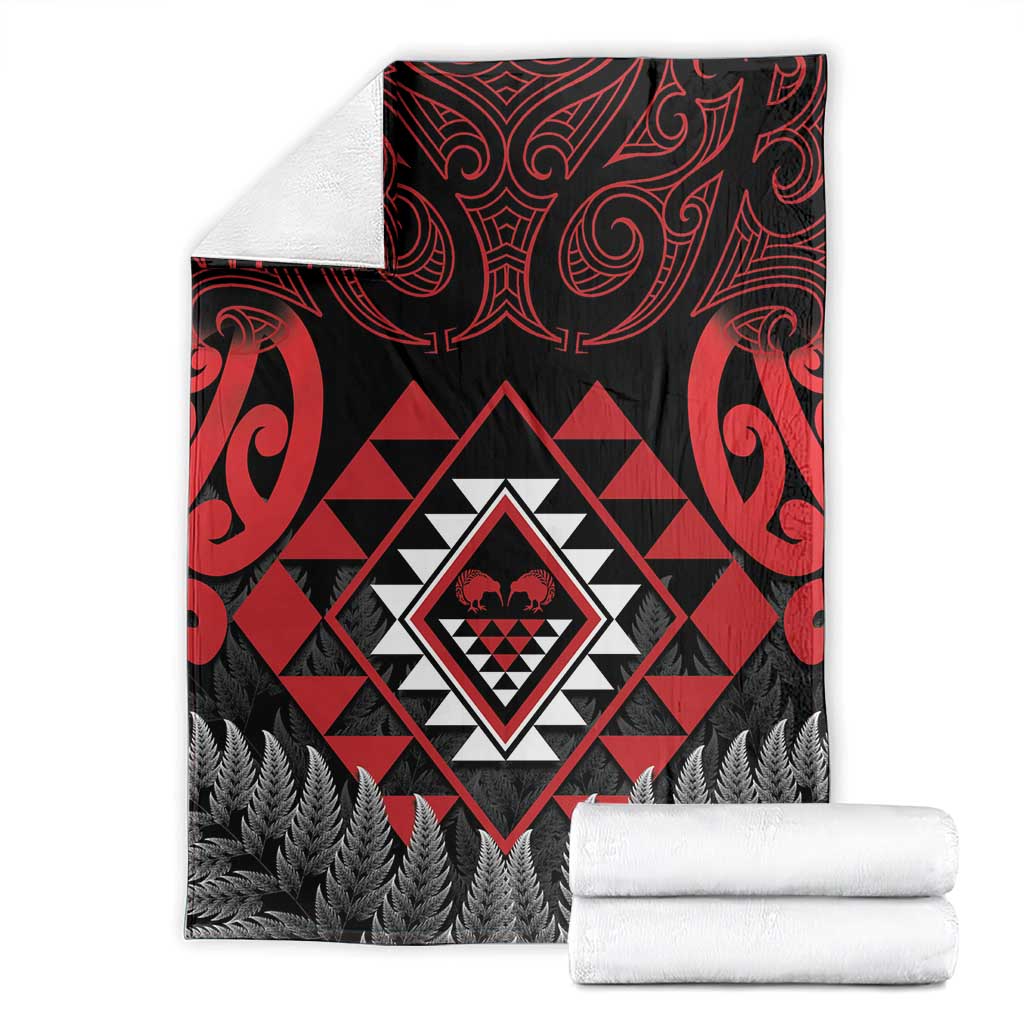 Aotearoa Kiwi Taniko Blanket Silver Fern With Maori Koru Pattern LT14 - Polynesian Pride