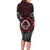 Aotearoa Kiwi Taniko Family Matching Long Sleeve Bodycon Dress and Hawaiian Shirt Silver Fern With Maori Koru Pattern