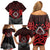 Aotearoa Kiwi Taniko Family Matching Off Shoulder Short Dress and Hawaiian Shirt Silver Fern With Maori Koru Pattern