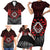 Aotearoa Kiwi Taniko Family Matching Short Sleeve Bodycon Dress and Hawaiian Shirt Silver Fern With Maori Koru Pattern