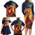 Hawaii Kilauea Big Islands Family Matching Long Sleeve Bodycon Dress and Hawaiian Shirt Pele Goddess With Tropical Flowers