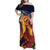 Hawaii Kilauea Big Islands Family Matching Off Shoulder Maxi Dress and Hawaiian Shirt Pele Goddess With Tropical Flowers