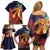 Hawaii Kilauea Big Islands Family Matching Off Shoulder Short Dress and Hawaiian Shirt Pele Goddess With Tropical Flowers