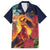 Hawaii Kilauea Big Islands Family Matching Off Shoulder Short Dress and Hawaiian Shirt Pele Goddess With Tropical Flowers