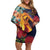 Hawaii Kilauea Big Islands Family Matching Off Shoulder Short Dress and Hawaiian Shirt Pele Goddess With Tropical Flowers