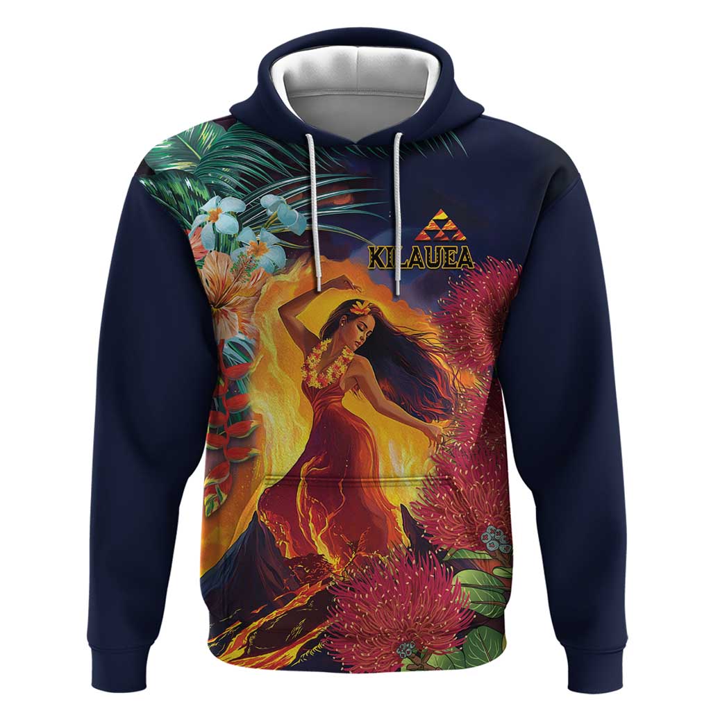 Hawaii Kilauea Big Islands Hoodie Pele Goddess With Tropical Flowers