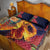 Hawaii Kilauea Big Islands Quilt Bed Set Pele Goddess With Tropical Flowers