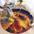 Hawaii Kilauea Big Islands Round Carpet Pele Goddess With Tropical Flowers