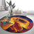 Hawaii Kilauea Big Islands Round Carpet Pele Goddess With Tropical Flowers