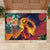 Hawaii Kilauea Big Islands Rubber Doormat Pele Goddess With Tropical Flowers