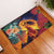 Hawaii Kilauea Big Islands Rubber Doormat Pele Goddess With Tropical Flowers