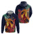 Hawaii Kilauea Big Islands Zip Hoodie Pele Goddess With Tropical Flowers