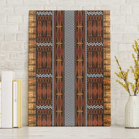 Malo e Lelei Tonga Canvas Wall Art Tongan Ngatu Tapa Cloth LT14 Without Frame Orange - Polynesian Pride