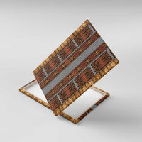 Malo e Lelei Tonga Canvas Wall Art Tongan Ngatu Tapa Cloth LT14 With Frame Orange - Polynesian Pride