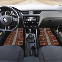 Malo e Lelei Tonga Car Mats Tongan Ngatu Tapa Cloth LT14 Set 2pcs - Front Orange - Polynesian Pride
