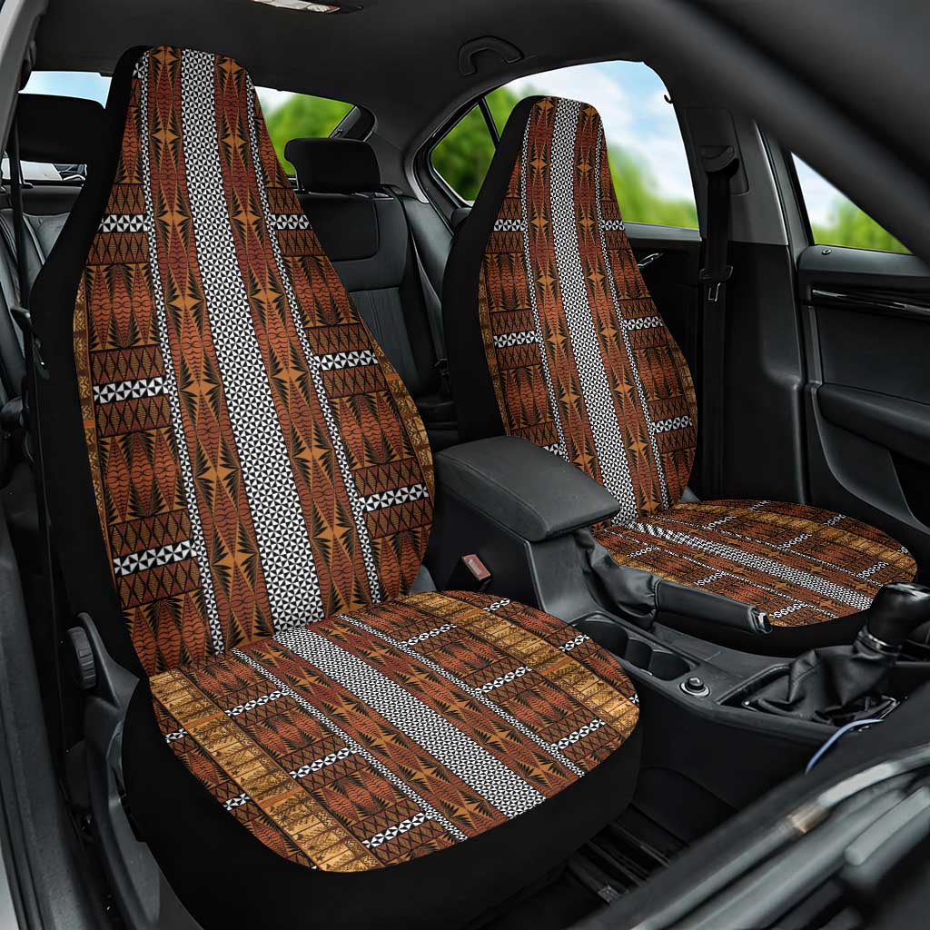 Malo e Lelei Tonga Car Seat Cover Tongan Ngatu Tapa Cloth LT14 One Size Orange - Polynesian Pride