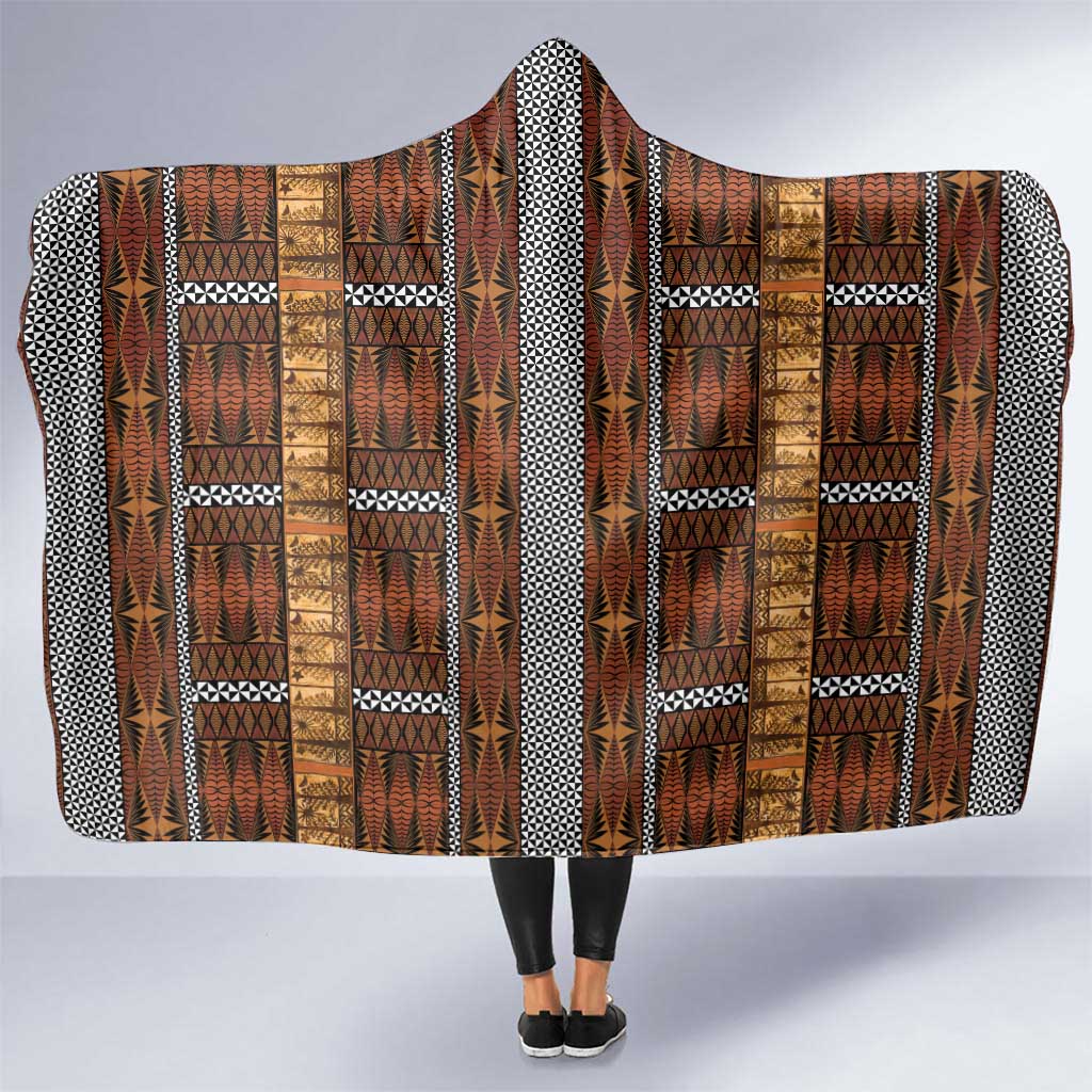 Malo e Lelei Tonga Hooded Blanket Tongan Ngatu Tapa Cloth LT14 One Size Orange - Polynesian Pride