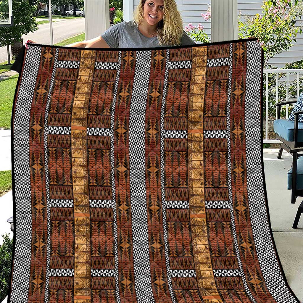 Malo e Lelei Tonga Quilt Tongan Ngatu Tapa Cloth LT14 Orange - Polynesian Pride