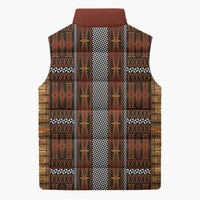 Malo e Lelei Tonga Sleeveless Puffer Jacket Tongan Ngatu Tapa Cloth LT14 - Polynesian Pride