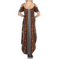 Malo e Lelei Tonga Summer Maxi Dress Tongan Ngatu Tapa Cloth LT14 - Polynesian Pride