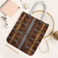 Malo e Lelei Tonga Tote Bag Tongan Ngatu Tapa Cloth LT14 White Strap One Size Orange - Polynesian Pride